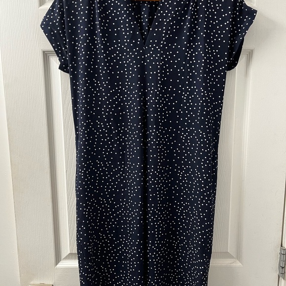 Blue and White V-Neck Sheath Mini Dress - Picture 1 of 2